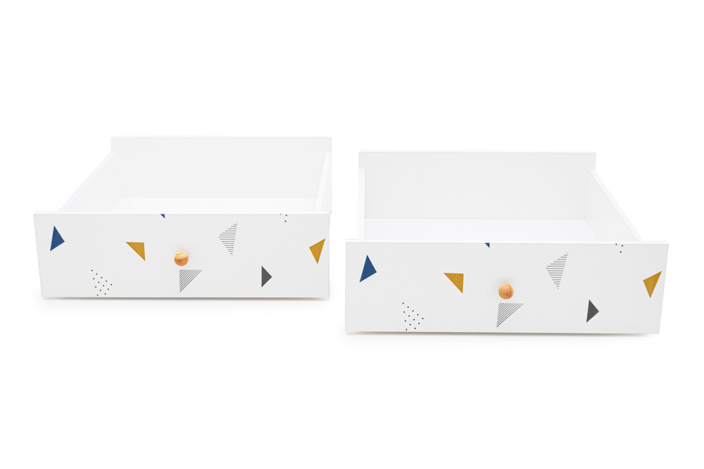 Ящики для кровати Бельмарко Stumpa Треугольники желтый синий