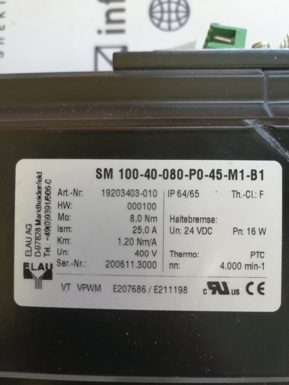 S.E. ELAU SM 100-40-080-P0-45-M1-B1 с хранения