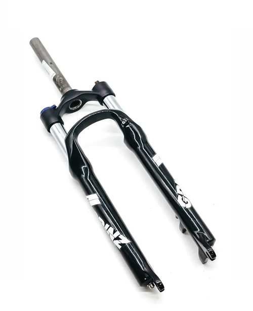 Вилка GRINZ ES 456 HLO 26"х1.1/8" ход 110 мм, локаут гидр, пред. сжатие, алюм, черный/белый, 2.6кг