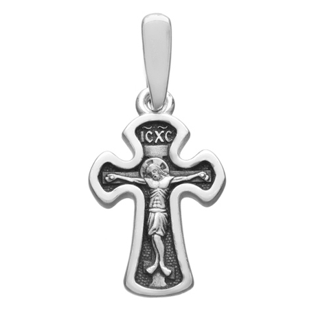 Крест из серебра/Частичное чернение/С подвижным ухом/Матрона