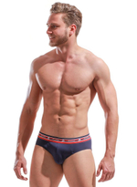 Мужские трусы-слипы с широкой резинкой в спортивном стиле (Размер: L) (Цвет: черный)