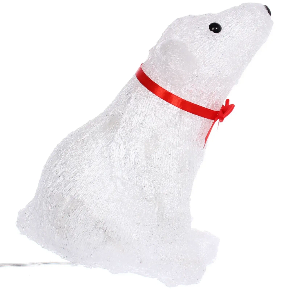 Фигура светодиодная «Белый мишка» 16,5*21*26 см, 30 ламп LED, авторежим, 220V, Белый