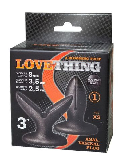 Анально-вагинальный плаг A blooming tulip XS (Цвет: черный)