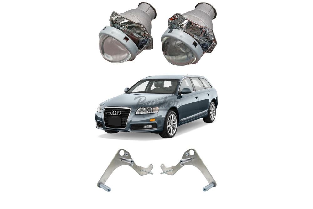 Готовый комплект для установки линз в секцию дальнего Audi A6 С6 2004-2011 AFS