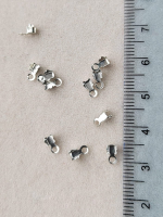 119-с Концевик для стразовой цепи 2.5мм, нерж. сталь