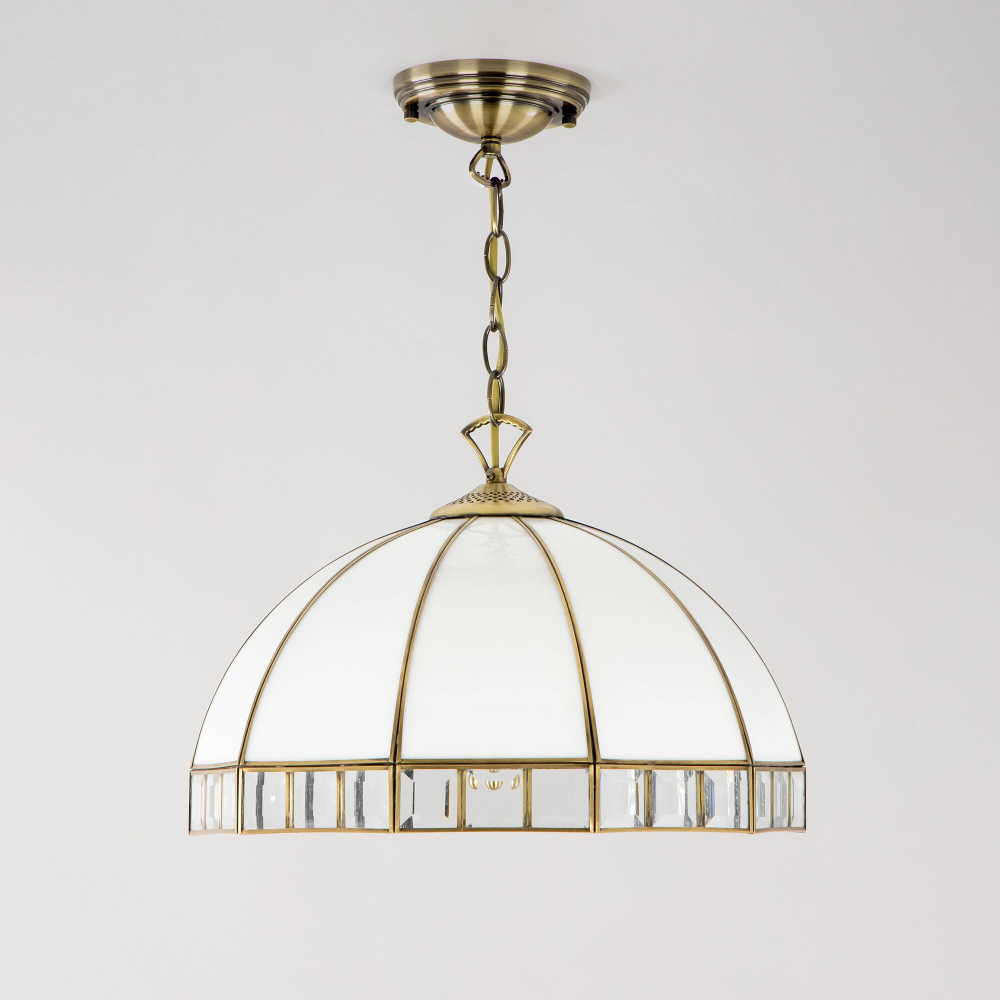 Citilux Шербург-1 CL440132 Люстра витражная подвесная Бронза