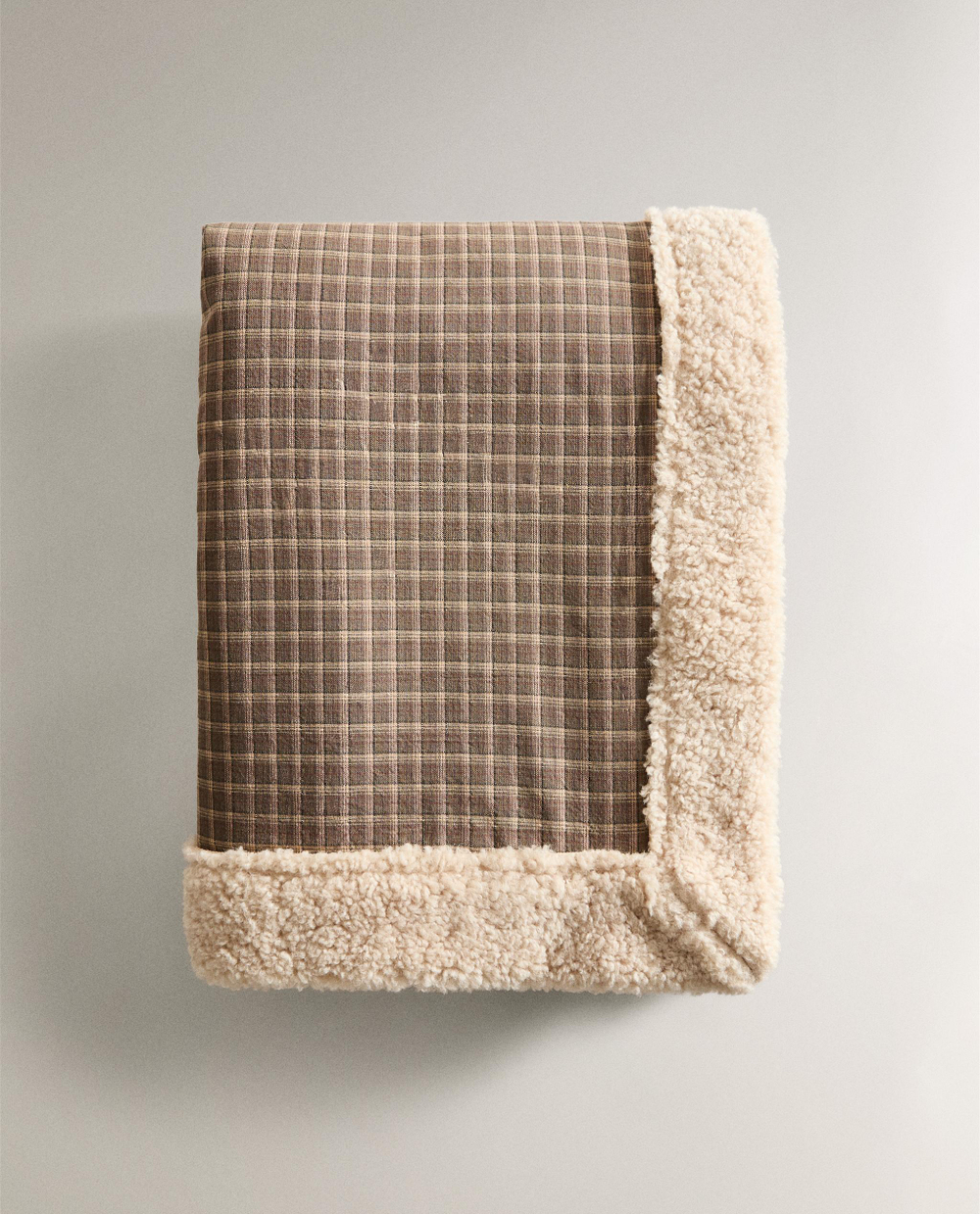 Zara Home плед из хлопка, зелёный, в клетку · 3338/004
