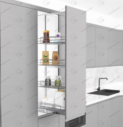 S-1117-C Шкаф-колонна в базу 500 мм ,Starax, 4-х ярусная, (430х510х1100-1250 мм)