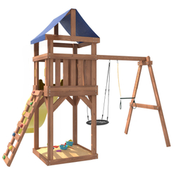 Детская площадка Сlassic с трапецией и качелями гнездо 60 см IgroWoods для улицы и дачи