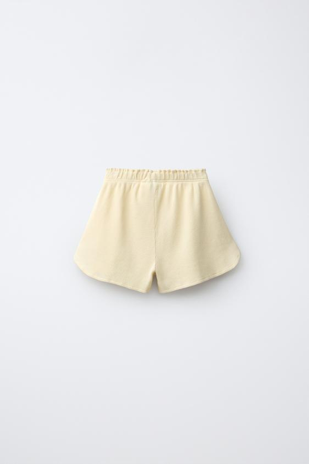 ZARA ВАФЕЛЬНЫЕ ШОРТЫ С НАДПИСЬЮ, ЖЕЛТЫЙ