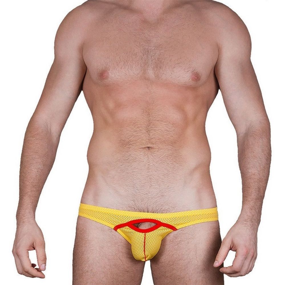 Мужские трусы слипы желтые Sesmik Active light