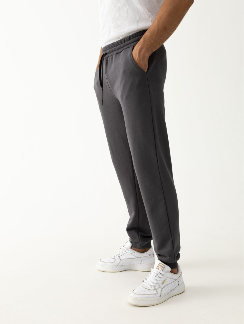 Брюки спортивные мужские теплые. Графит