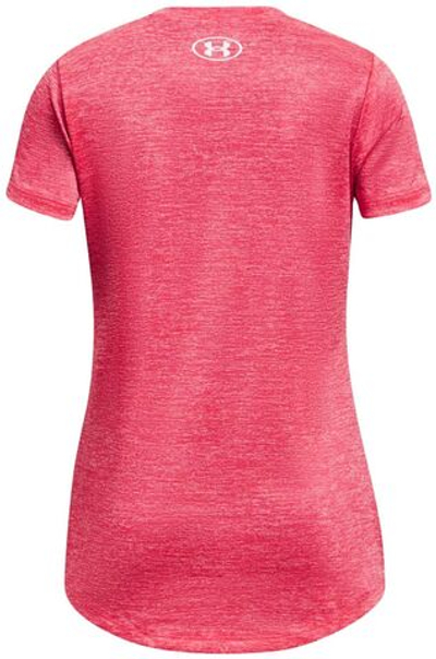 Футболка для девочки теннисная Under Armour Girls' UA Tech Big Logo Twist Short Sleeve - pink shock/white
