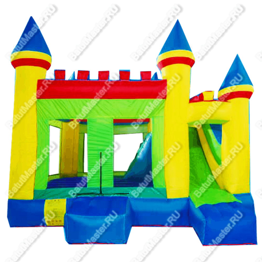 Коммерческий надувной батут "Солнечный замок" размер 4,1*3,8*4,1 м