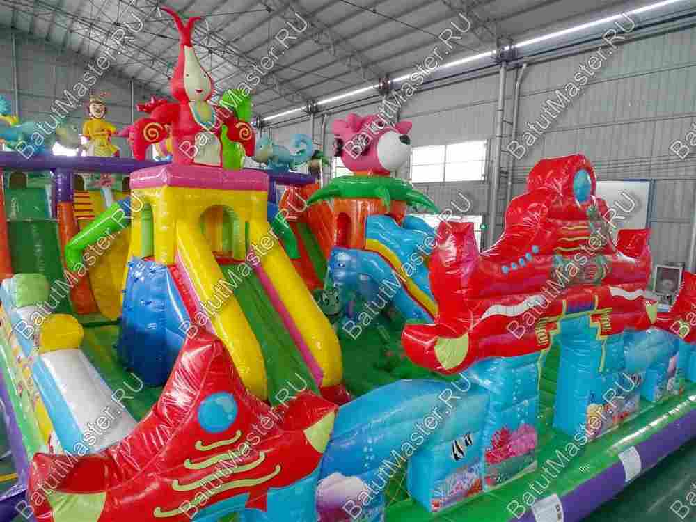 Коммерческий надувной батут "Невероятные приключения" 24*9*9 м