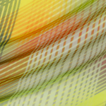 Шёлковая вуаль в диагональные полоски жёлтой гаммы