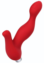Красный силиконовый вибростимулятор простаты Proman - 12,5 см. (Цвет: красный)