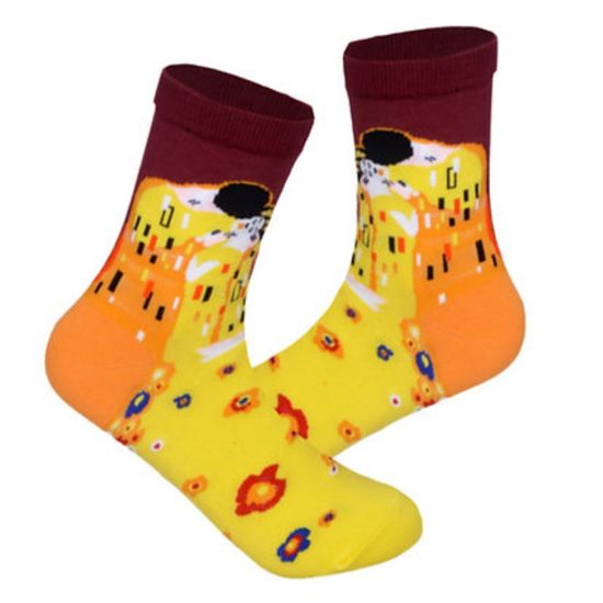 Носки "Поцелуй" Густав Климт р.36-40 (Burgundy)