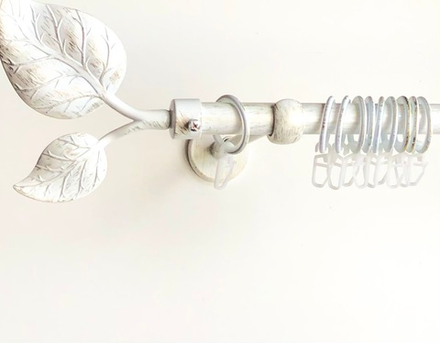 Карниз кованый для штор "Вяз" d20 мм однорядный, цвет белое золото