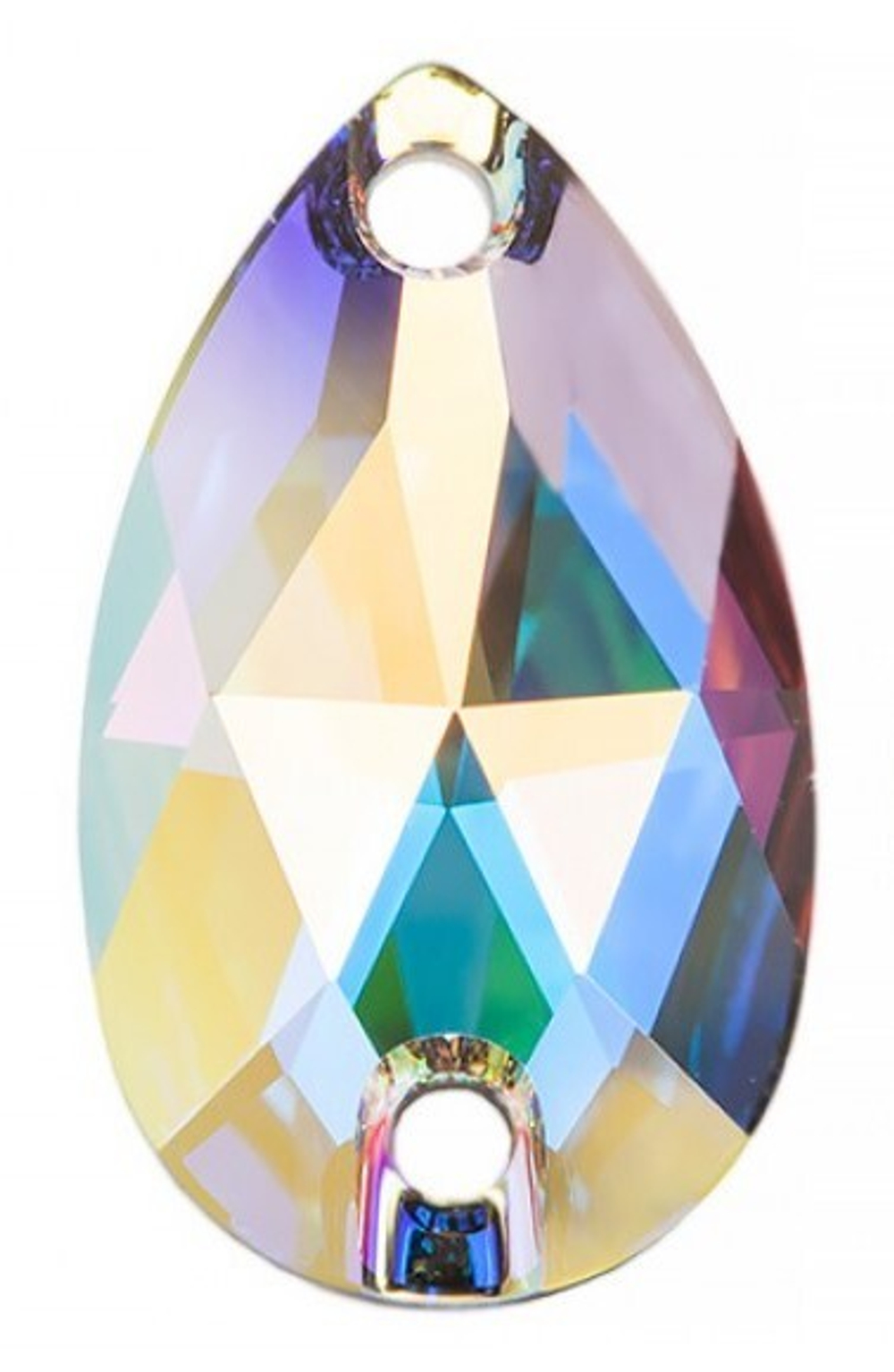 Стразы "PRECIOSA"  18 х 10.5 мм, стекло  перламутр (crystal AB), 1 шт