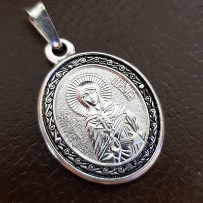 Нательная именная икона святая Лидия с серебрением