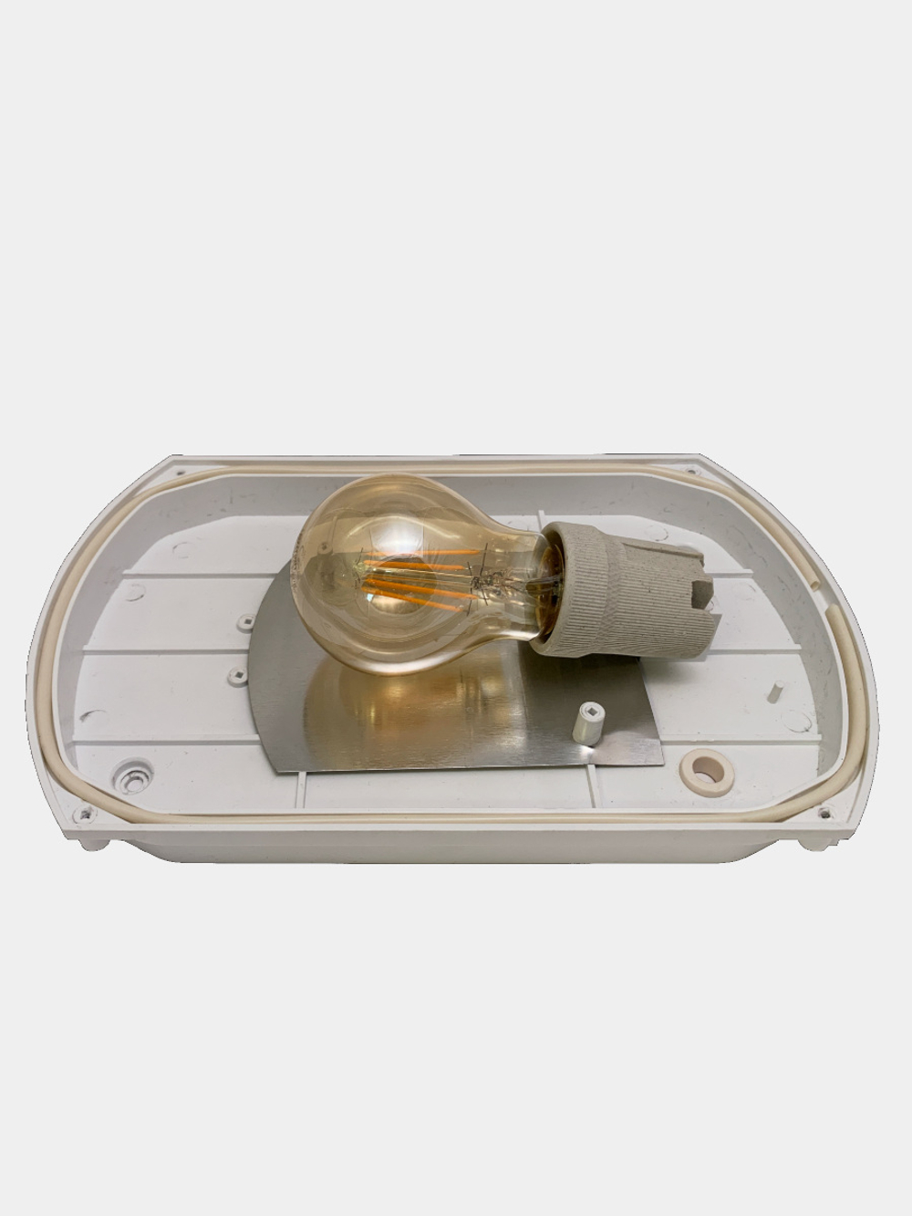 Потолочный влагозащищённый светильник для большой лампы Е27 с ударопрочным плафоном IP54 | Царь-Огонь Свет