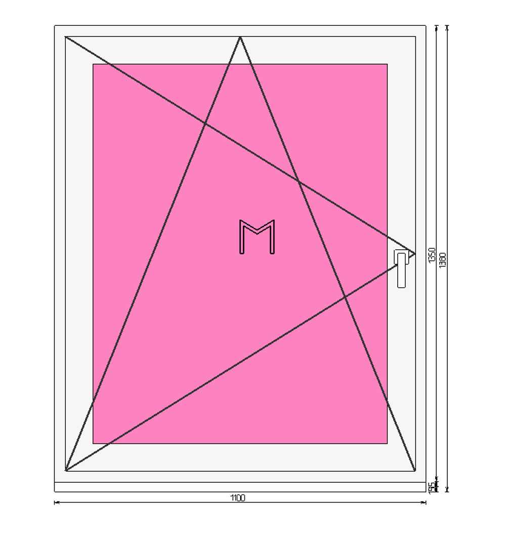 Пластиковое окно 1350 х 1100 ТермА Эко