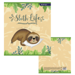 Тетрадь 36л., А5, клетка, Alingar "Ленивцы", скрепка, мелованный картон (стандарт) , блок офсет, 4 дизайна в пленке т/у