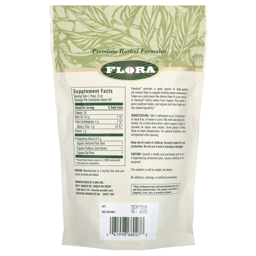 Flora, Certified Organic FloraLax, органический продукт, 198 г (7 унций)