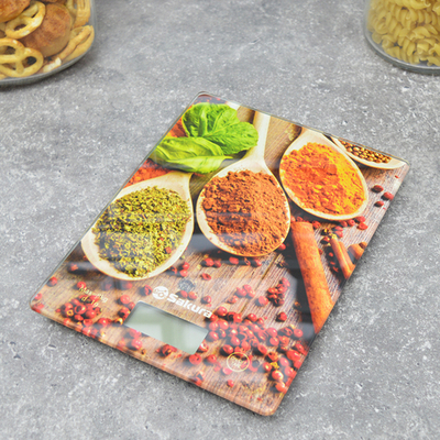 Весы кухонные электронные до 8кг "Специи" темное дерево