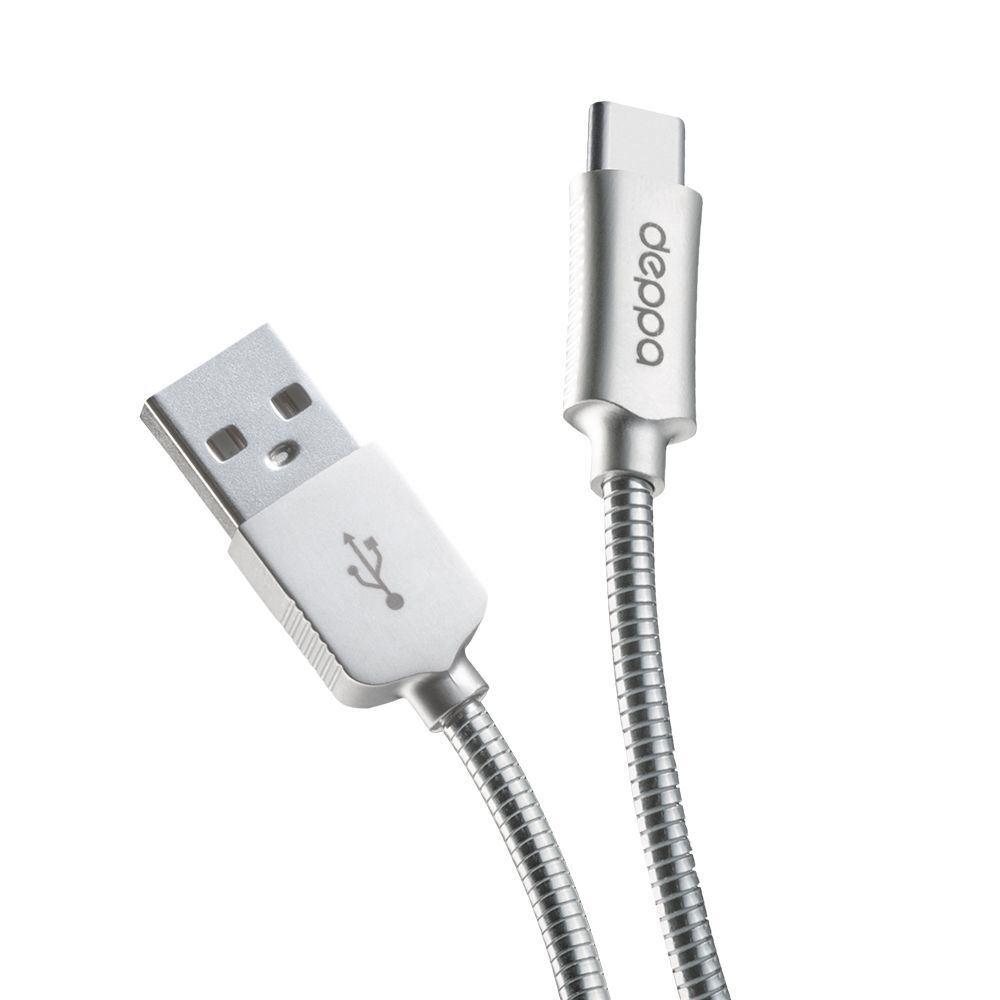 Дата-кабель Metal USB - Type-C, алюминий, 1.2м, стальной