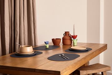 Набор из 4-х двухсторонних сервировочных салфеток pool, 30х45 см, синий/коричневый