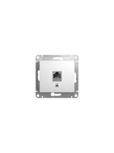 Розетка компьютерная 1-м СП Glossa RJ45 кат.5E механизм бел. SE GSL000181K