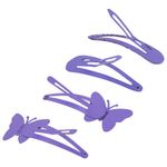 Заколки для волос НАБОР 4 шт., 5 см, клик-клак, с декоративными элементами, АССОРТИ, MONTE VITA, 457090