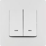 Выключатель 2х-клавишный с подсветкой/индикацией 10А 250В белый ETIKA Legrand