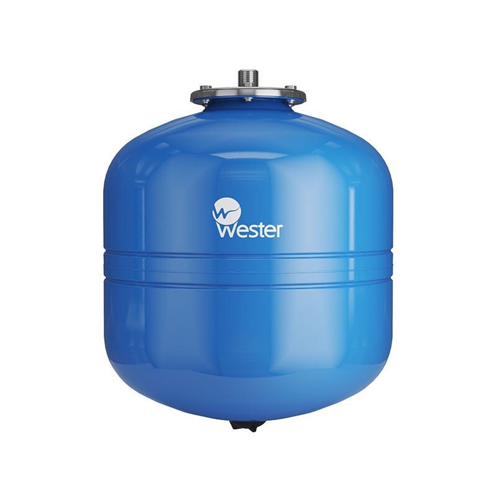 Гидроаккумулятор для водоснабжения WESTER WAV объём 35л, DN 20, PN 10, вертикальный, резьбовое-НР, G-3/4&#39;&#39;, без опор, голубой, Россия