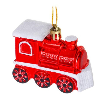 СНОУ БУМ Набор декоративных украшений "Паровоз" 2шт, 8,2x3,3x6,5см, пластик, арт.3
