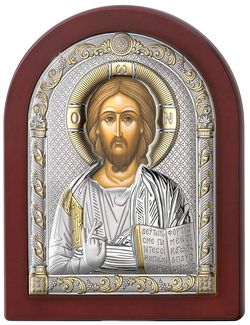 Икона Иисуса Христа в серебре. Италия.