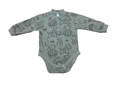 Боди с длинным рукавом на кнопках из кулирки (100% хлопок) на рост 80 см