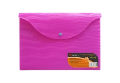 Папка на кнопке А-4 Lamark 0.4 Волна фактур. розовая PE0444-WPN
