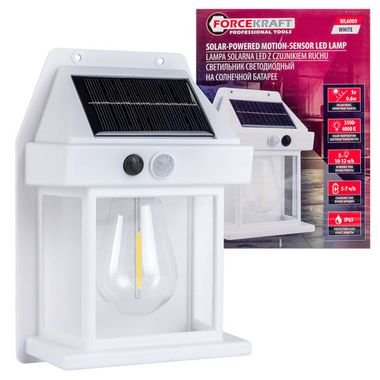 Светильник светодиодный на солнечной батарее с датчиком движения (цвет белый) FORCEKRAFT FK-WL6009 White