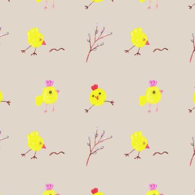 Праздник цыпленка на бежевом.