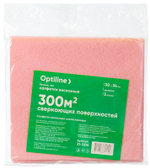 Салфетка хозяйственная Optiline, 30x34 см, вискоза, розовая, 3 штуки в упаковке