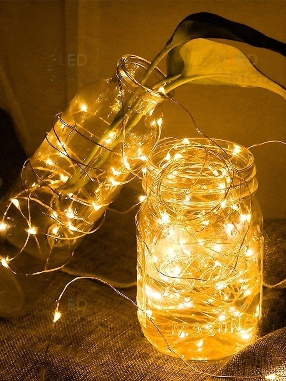 Гирлянда Роса на серебряном проводе