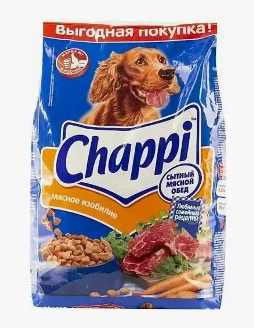 Корм д/взр.собак CHAPPI Сытный мясной обед Мясн/изоб д/всех пород полнорац.сух. (Россия) 15кг
