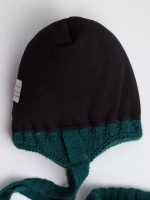 Шапка зимняя для мальчика на завязках и снуд