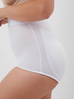 Шелковистые трусы с завышенной талией и пуш-ап эффектом (Размер: L) (Цвет: кофейный)