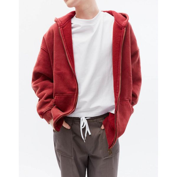 Худи вареный Zip Борщ ретро-красный - фото 3