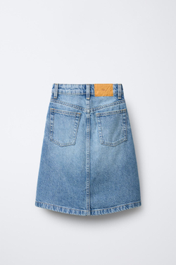 ZARA ДЖИНСОВАЯ ЮБКА МИДИ, СИНИЙ