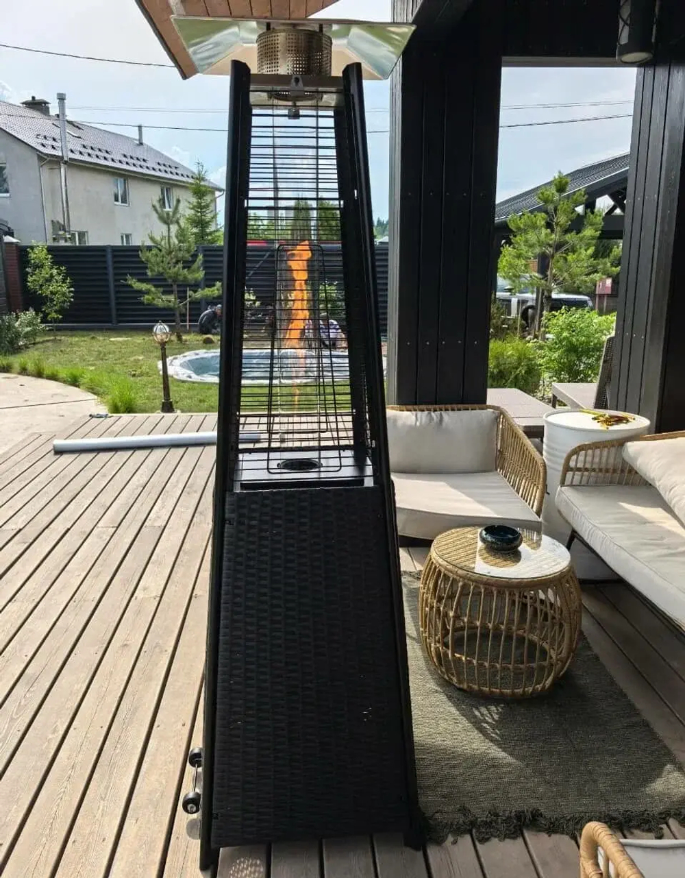 Уличный газовый обогреватель WWT 13I ROTANG Black mini + Чехол